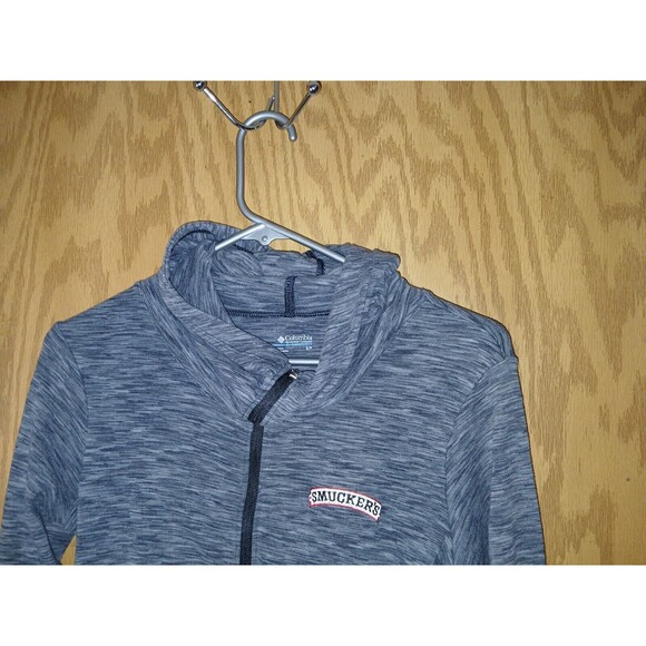 Smuckers Columbia Hooded Jacket Womens Size Small Heathered Pockets Full Zip - Picture 16 of 16